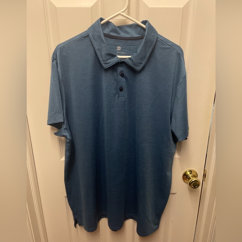 All In Motion men's performance stretch polo shirt Golf Polo Size XXL Navy Blue